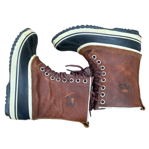 Sorel 1964 Premium Brown Leather Waterproof Duck Boots Women’s Size 8 - Picture 4 of 14